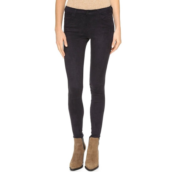 Joe's Jeans The Icon #Hello Skinny Flawless Mid Rise Stretch Suede Black 24 Nwt